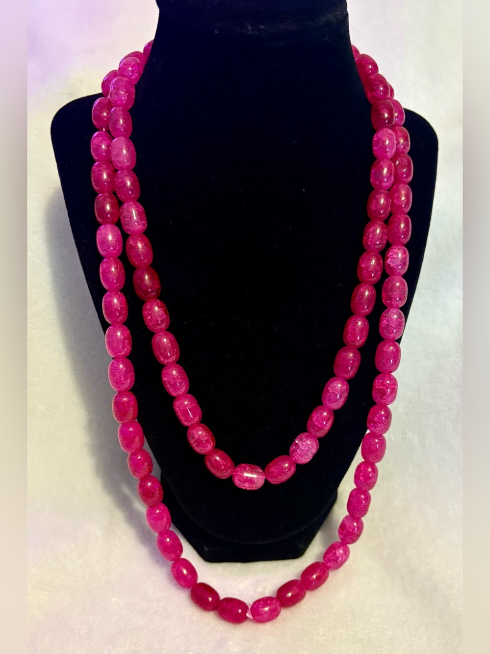 Natural Ruby Tumble Bead 2 Strand Necklace- Women's Jewelry